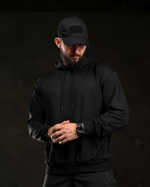 Худі Trenash двонитка з принтом Veteran чорне розмір M buy97107frs-M фото