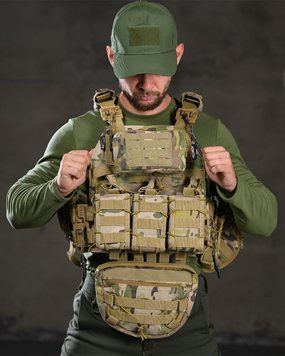 Тактична Плитоноска Attack Tactical Cordura з підсумками та рюкзаком мультикам buy97477frs фото
