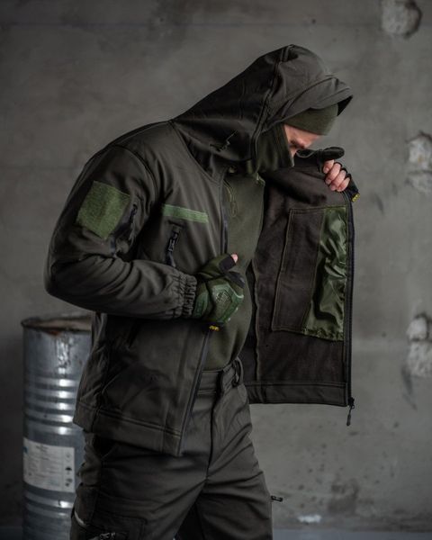 Чоловіча Форма Aura SoftShell Куртка з капюшоном + Штани олива розмір 2XL buy74327frs-2XL фото