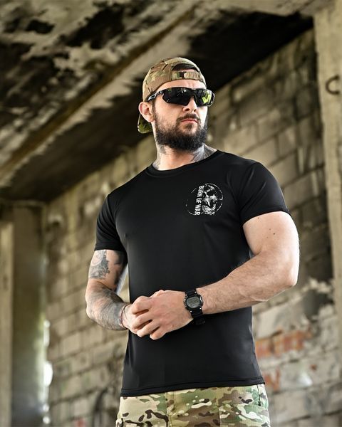 Футболка Born Of War з принтом Defense чорна розмір S buy96451frs-S фото