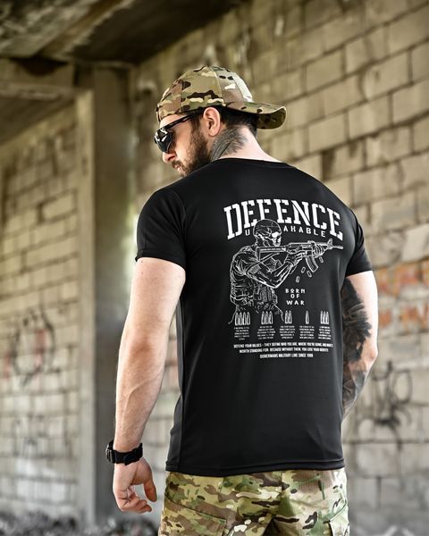 Футболка Born Of War з принтом Defense чорна розмір S buy96451frs-S фото