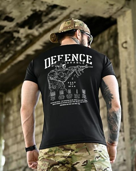 Футболка Born Of War з принтом Defense чорна розмір S buy96451frs-S фото
