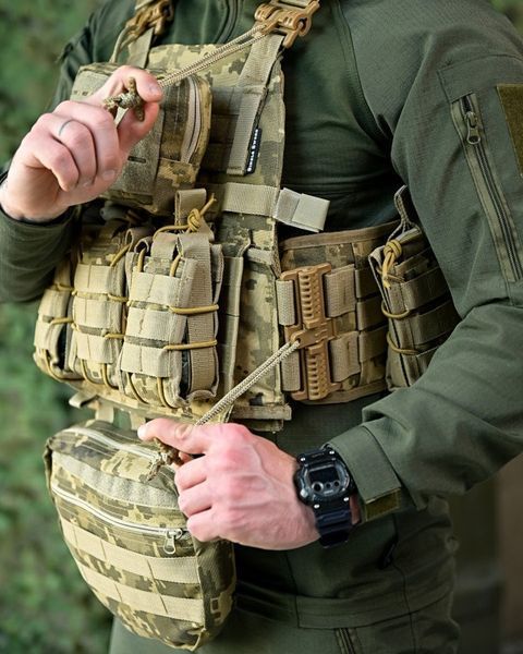 Плитоноска Single Sword Onyx  Cordura з підсумками та системою швидкого скиду піксель buy92719frs фото