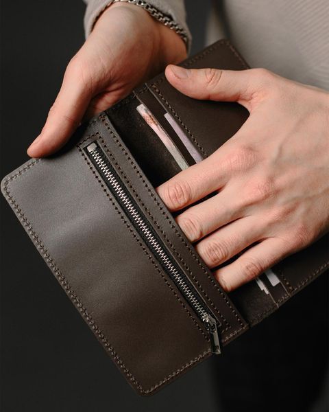 Шкіряне Портмоне Skill Gould коричневе 9.5 х 17 х 1 см SR005frs фото