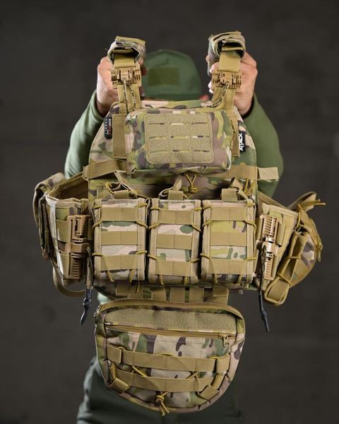 Тактична Плитоноска Attack Tactical Cordura з підсумками та рюкзаком мультикам buy97477frs фото
