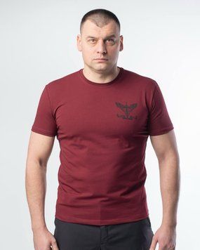 Футболка з чорним принтом ДШВ Завжди Перші бордова (марунова) розмір S тмс04537frs-S фото