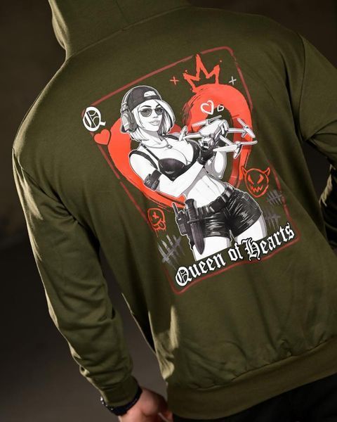 Худі Trenash з принтом Queen of Hearts олива розмір M buy97162frs-M фото