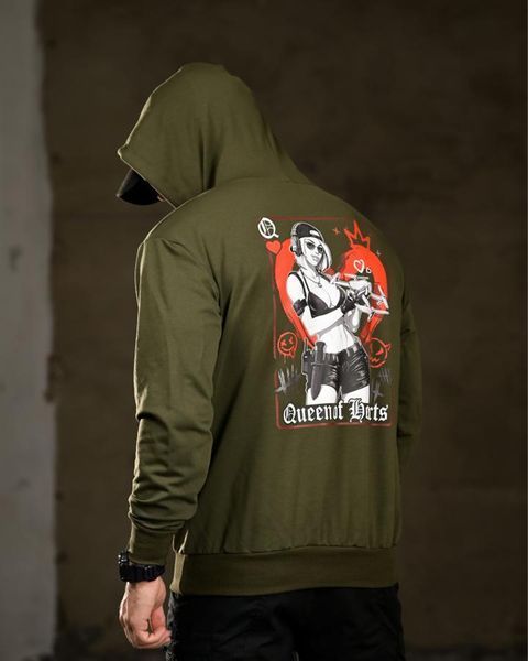 Худі Trenash з принтом Queen of Hearts олива розмір M buy97162frs-M фото