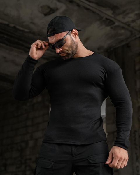 Лонгслів на флісі з принтом Veteran чорний розмір M buy97357frs-M фото