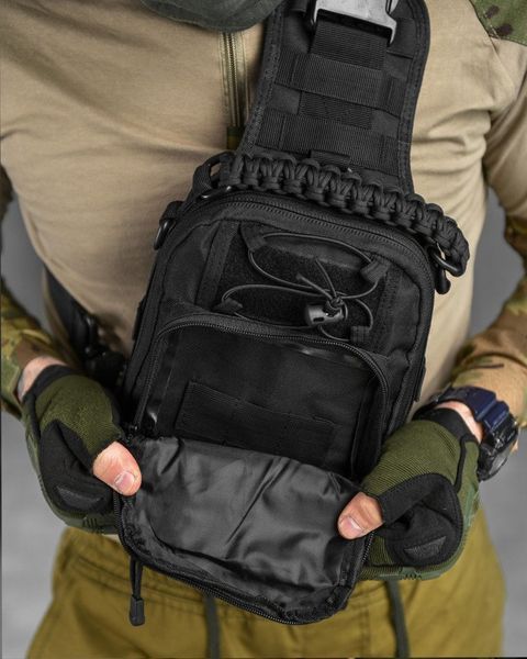 Нагрудна Сумка Paracord Cordura чорна розмір 26 х 16 х 9 см buy15701frs фото
