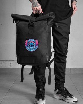 Рюкзак Rolltop 30л Without з принтом Stitch чорний 42 х 26 см wb8055270frs фото