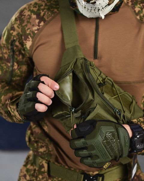 Нагрудна Cумка 3.6 л Silver Knight олива розмір 40х13х7 см buy87261frs фото