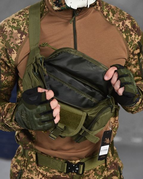 Нагрудна Cумка 3.6 л Silver Knight олива розмір 40х13х7 см buy87261frs фото