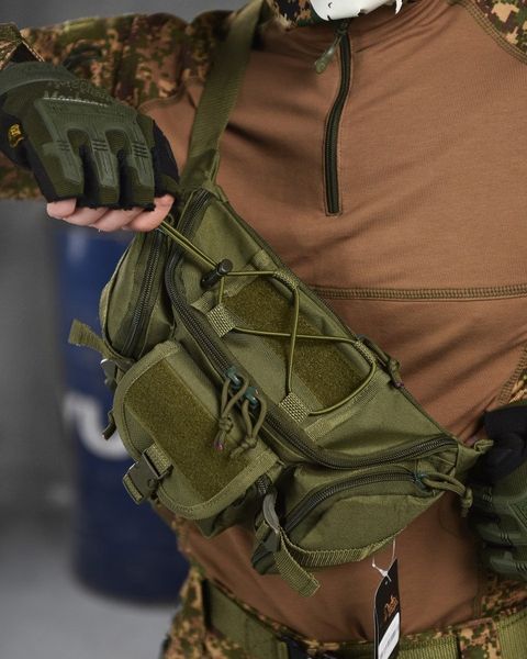 Нагрудна Cумка 3.6 л Silver Knight олива розмір 40х13х7 см buy87261frs фото