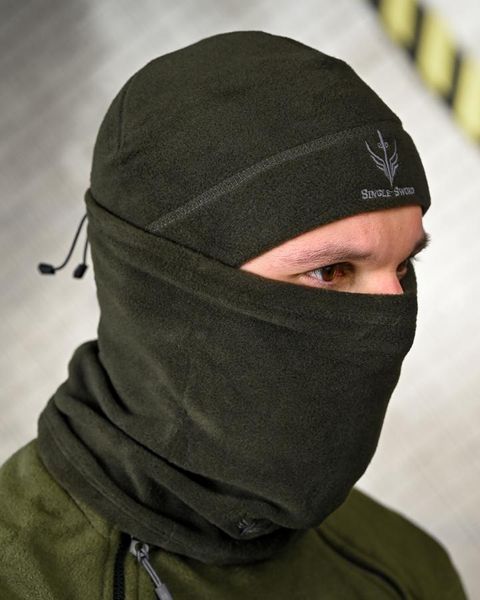 Флісовий Комплект 3в1 Single Sword Шапка та Баф + Рукавиці олива One Size buy94945frs фото
