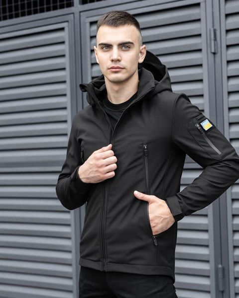 Костюм Pobedov SoftShell Куртка Motive та Штани Static чорний + ПОДАРУНОК Шеврон прапор України розмір S pob1366ba+1362bafrs-S фото