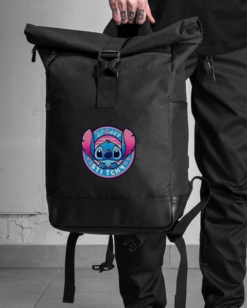 Рюкзак Rolltop 30л Without з принтом Stitch чорний 42 х 26 см wb8055270frs фото