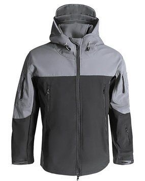 Куртка Gman SoftShell на флісі з липучками під шеврони чорна з сірим розмір M skl6396frs-M фото