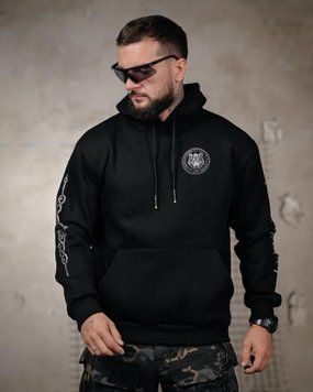 Худі Genesis на флісі з принтом Вовк чорне розмір M buy97627frs-M фото