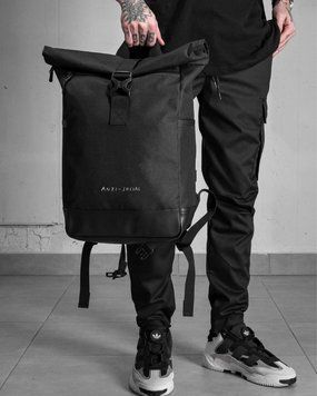 Рюкзак Rolltop 30л Without з принтом Anti-Social чорний 42 х 26 см wb8049994frs фото