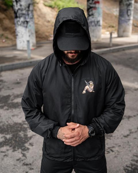 Вітровка Born of War з принтом Girl чорна розмір S buy97053frs-S фото