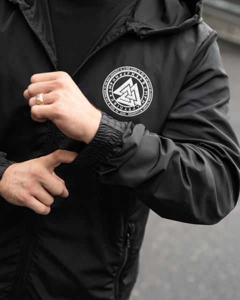 Вітровка Born of War з принтом Odin чорна розмір S buy97368frs-S фото