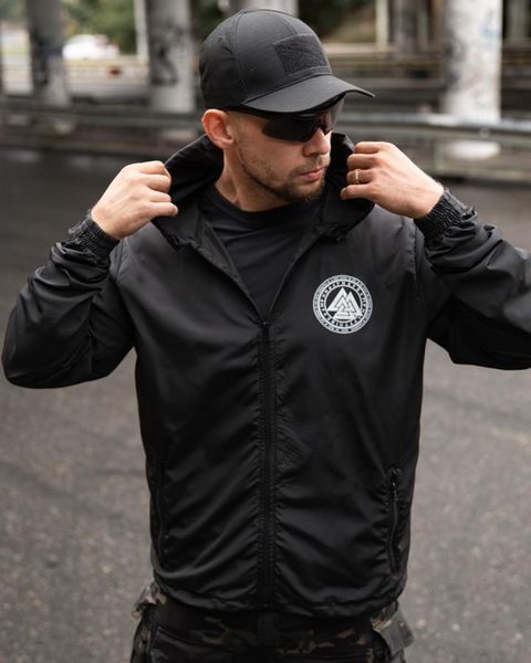 Вітровка Born of War з принтом Odin чорна розмір S buy97368frs-S фото