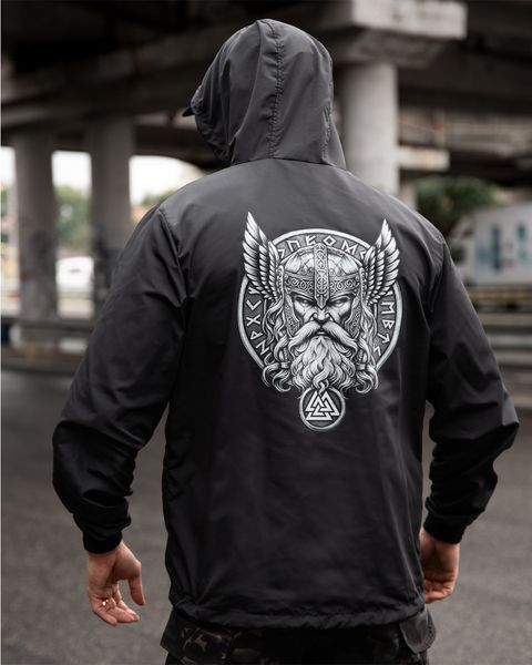 Вітровка Born of War з принтом Odin чорна розмір S buy97368frs-S фото
