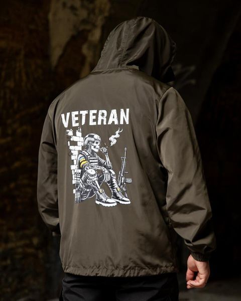 Вітровка Born of War з принтом Veteran олива розмір S buy97065frs-S фото