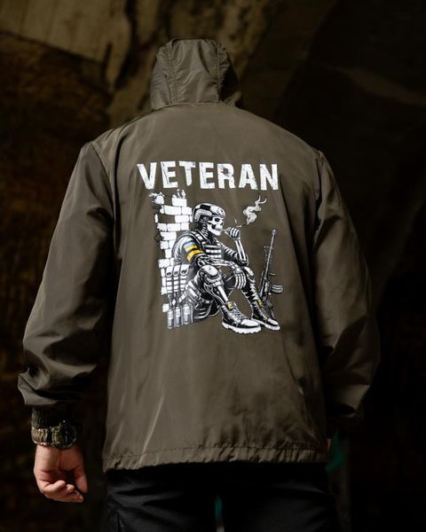 Вітровка Born of War з принтом Veteran олива розмір S buy97065frs-S фото