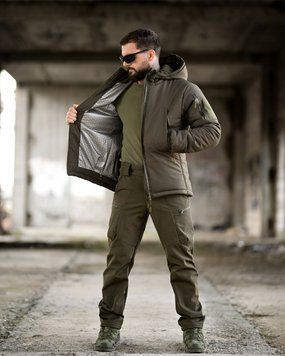 Костюм Pancer Куртка з підкладкою Omni-Heat + Штани на флісі олива розмір M buy94701frs-M фото