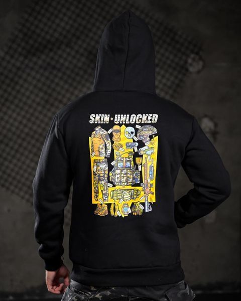 Худі Genesis на флісі з принтом Skin чорне розмір M buy97243frs-M фото