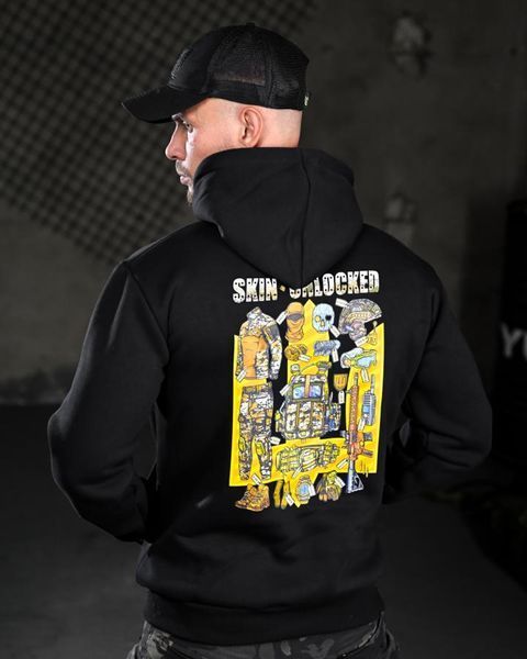 Худі Genesis на флісі з принтом Skin чорне розмір M buy97243frs-M фото