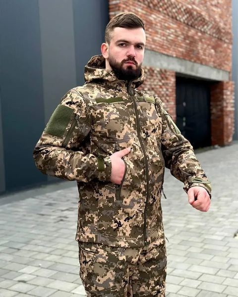 Куртка Cans SoftShell з липучками під шеврони піксель розмір S for00919frs-S фото