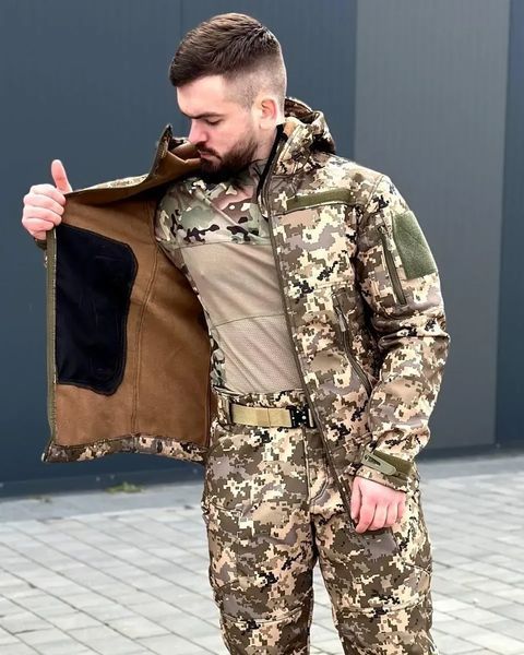 Куртка Cans SoftShell з липучками під шеврони піксель розмір S for00919frs-S фото