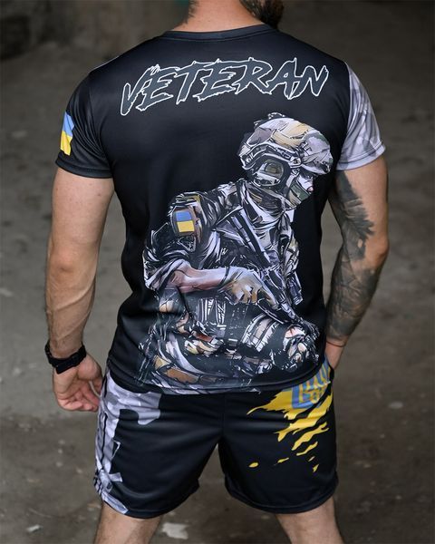 Комплект Sabotage Футболка з принтом Veteran + Шорти чорний розмір L buy96766frs-L фото