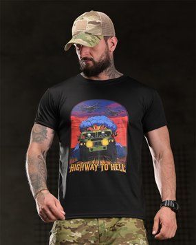 Футболка Born Of War Coolmax з принтом Highway to Hell чорна розмір S buy96906frs-S фото