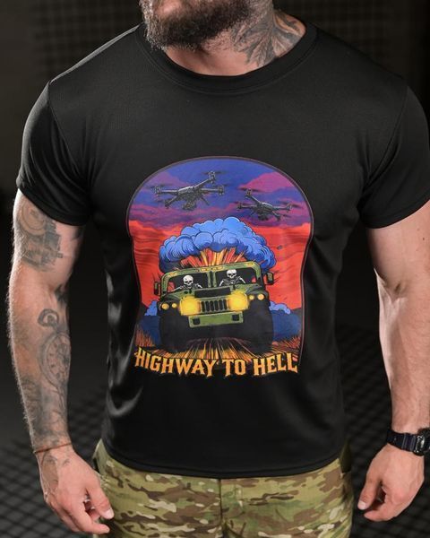 Футболка Born Of War Coolmax з принтом Highway to Hell чорна розмір S buy96906frs-S фото