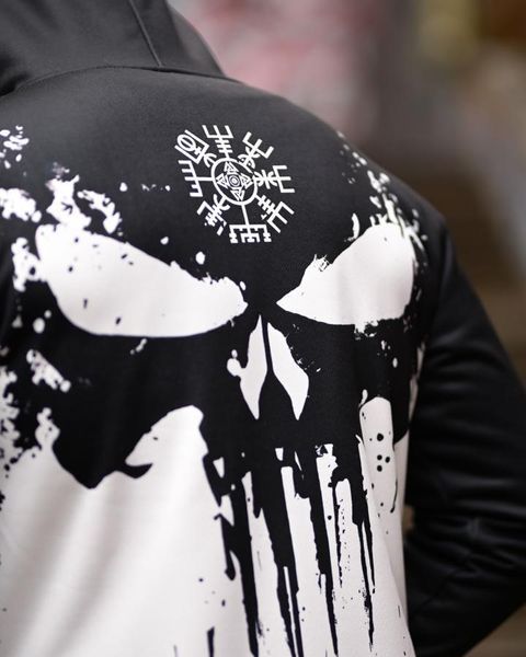 Худі Punisher на флісі чорно-біле розмір S buy94753frs-S фото