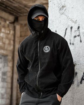 Куртка Born of War з принтом Viking чорна розмір S buy97492frs-S фото