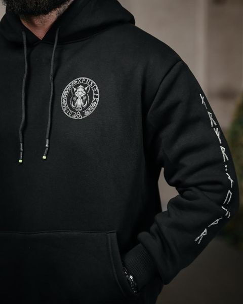 Худі Genesis на флісі з принтом Кабан чорне розмір M buy97626frs-M фото