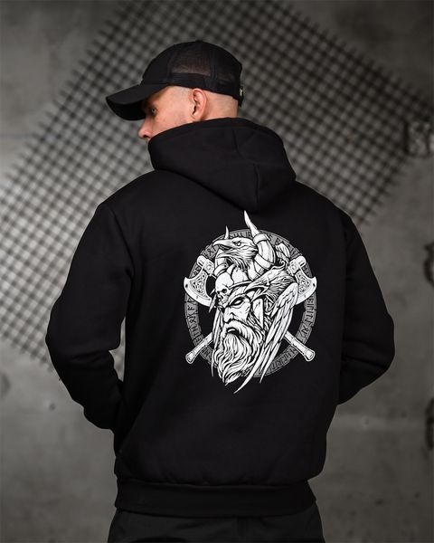 Худі Genesis на флісі з принтом Odin чорне розмір M buy97261frs-M фото