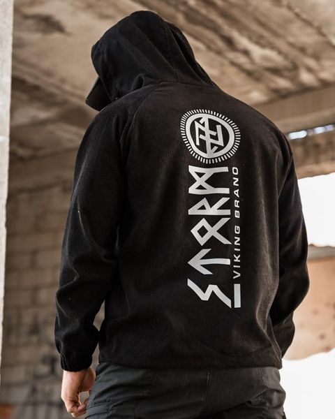 Куртка Born of War з принтом Viking чорна розмір S buy97492frs-S фото