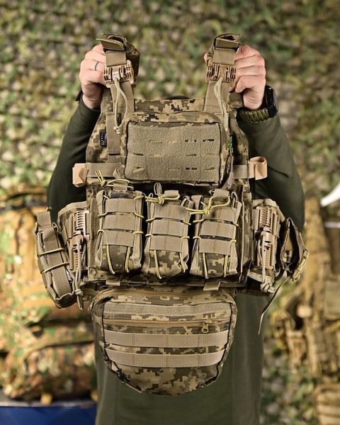 Плитоноска 7.62 Tactical Frion Cordura з підсумками піксель розмір універсальний buy93113frs фото