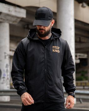 Вітровка Born of War з принтом ПТСР Клаб чорна розмір S buy97051frs-S фото