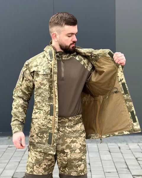 Куртка М-65 ріп-стоп з капюшоном та липучками для шевронів піксель розмір M for00581frs-M фото