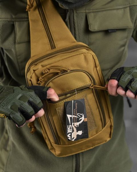 Нагрудна Сумка Hardy Silver Knight Cordura 1000D койот розмір 24 х 18 х 10 см buy13948frs фото