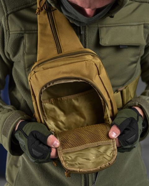 Нагрудна Сумка Hardy Silver Knight Cordura 1000D койот розмір 24 х 18 х 10 см buy13948frs фото