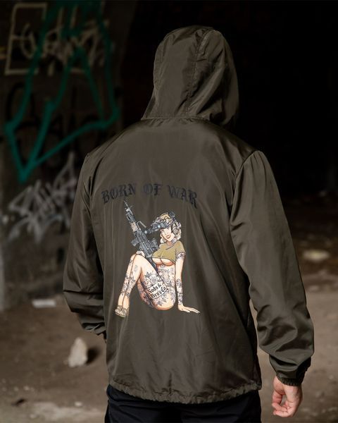 Вітровка з принтом Born of War олива розмір S buy97066frs-S фото