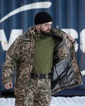 Бушлат Grifon Goverla на синтепоні з підкладкою Omni-Heat піксель розмір S for02182frs-S фото